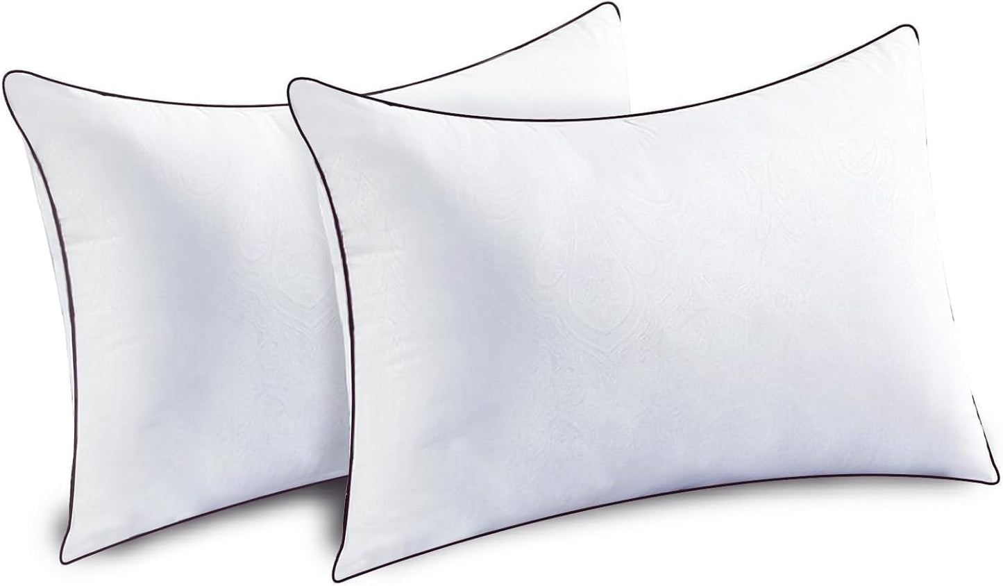 JOLLYVOGUE Bed Pillows Standard Size Set of 2, Cooling and Supportive Full Pillow 2 Pack for Side and Back Sleepers, Down Alternative Hotel Collection Sleeping Pillows, 26x20 Inches