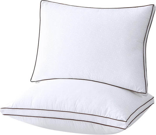 HUXMEYSON Pillows King Size Set of 2 for Sleeping - Cooling Down Alternative Bed Pillow for Back, Stomach or Side Sleepers, Hotel Collection Pillows, 20 x 36 Inches