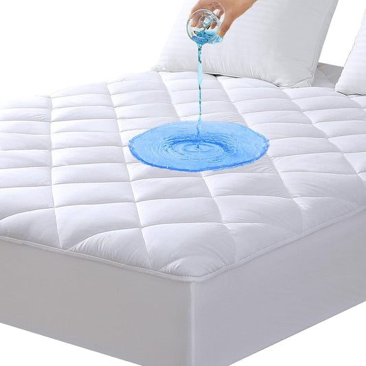 MUXHOMO Queen Size Mattress Protector Pad Quilted, 100% Waterproof Mattress Cover Queen Size Bed, Cooling and Breathable Mattress Pad Cover, Deep Pocket 8"-21"