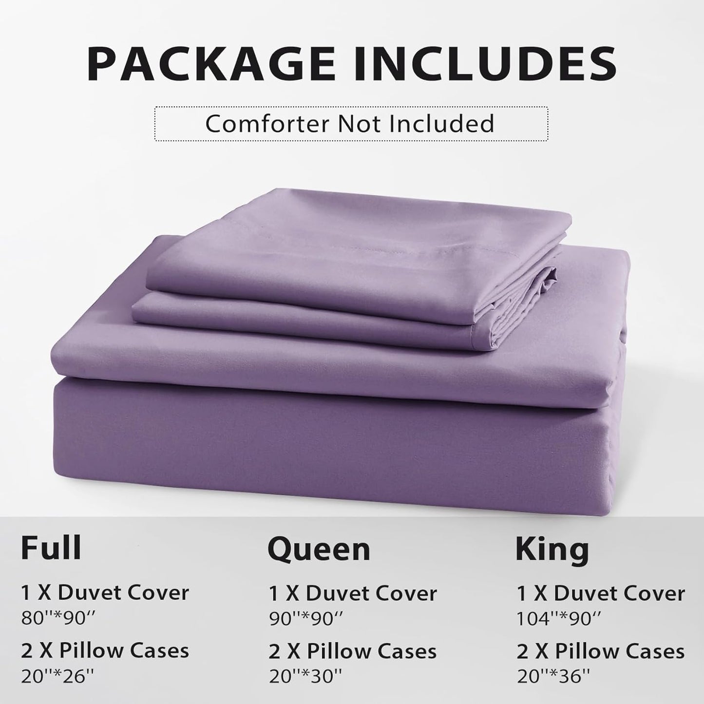 Sasttie Duvet Cover Twin/Twin XL Size, Double Brushed Twin/Twin XL Duvet Cover, 3-Piece Duvet Cover Set Includes 1 Duvet Cover (68x90) and 1 Pillowcase (20x26) with Zipper Closure, Purple