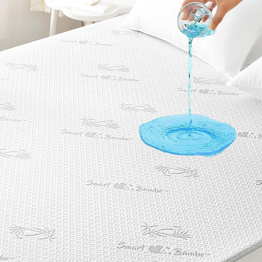 HUXMEYSON Twin Mattress Protector, Fully Waterproof Mattress Protector, Breathable and Noiseless Mattress Cover with 8-21 Deep Pocket, 39 x 75 Inch