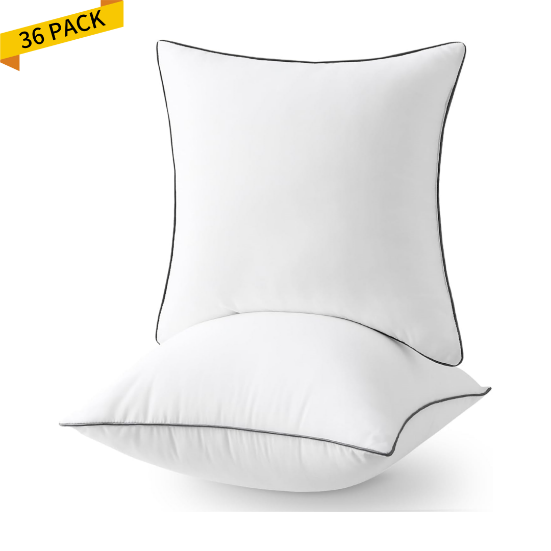 Sasttie 16x16 Pillow Inserts Set of 2, Throw Pillow Inserts 16 x 16, 16 by 16 Pillow Insert for Bed Couch and Sofa, Machine Washable Decorative Throw Pillows, White